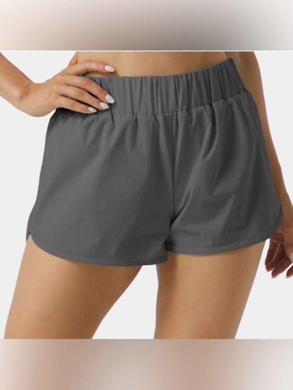 HALARA Elastic-Waist Athletic Shorts - Gray thunderstorm sz small